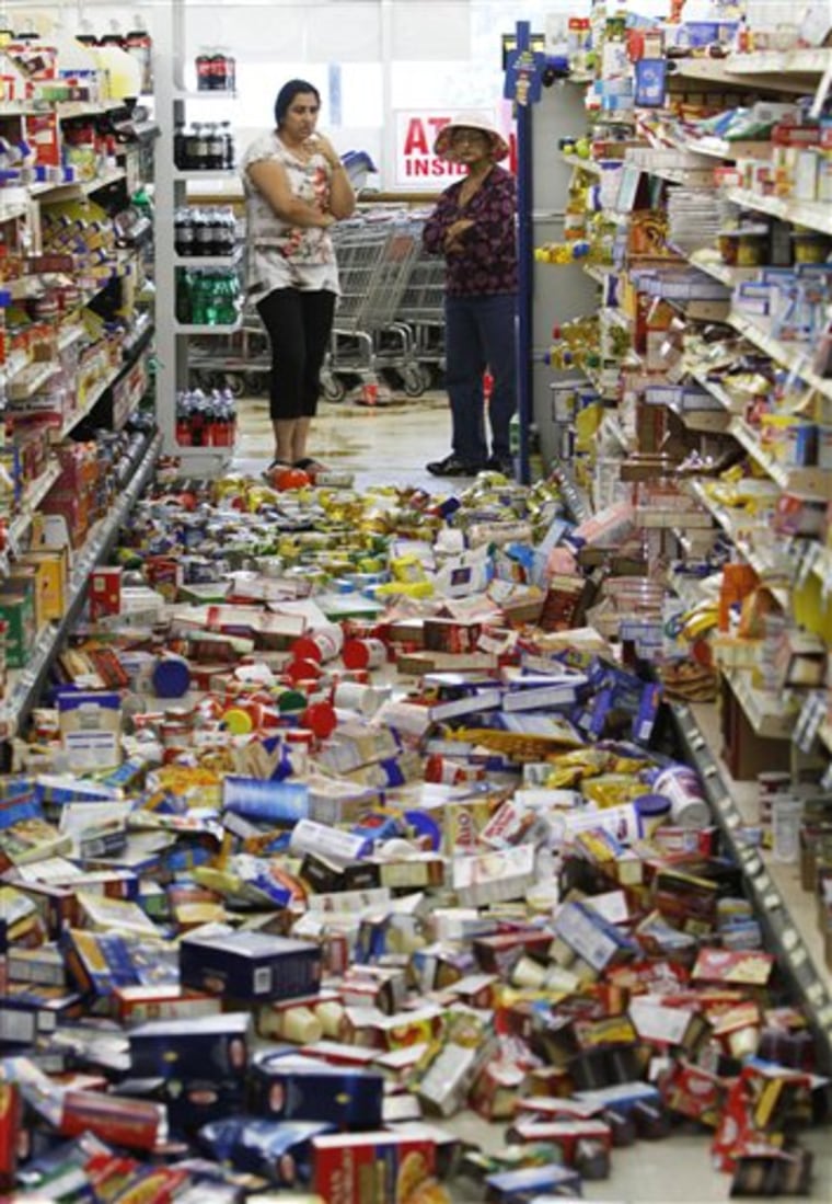 Miller's Mart food store in Mineral, Va., a small town northwest of Richmond near the earthquake's epicenter, was shaken but not damaged Tuesday.
